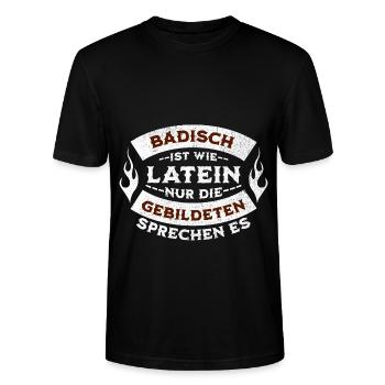 Badisch ist wie Latein, nur Gebildete sprechen es - Stanley/Stella Unisex Bio-T-Shirt CRAFTER - Schwarz - Vorne - Alina (178cm) & Michal (187cm)