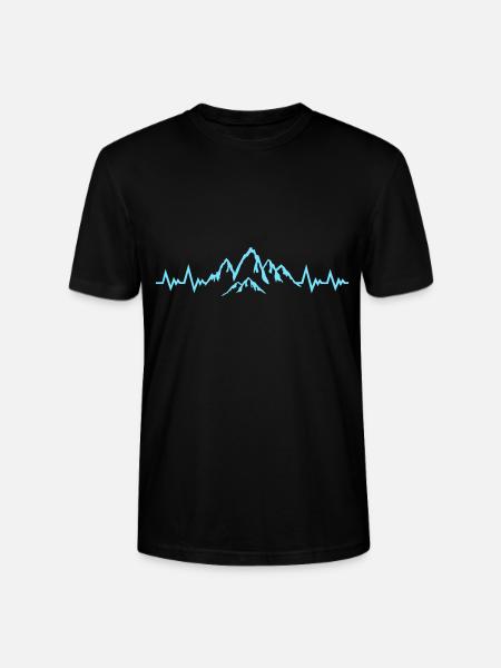 Mountain Pulse, Mountains ECG Heartbeat - Stanley/Stella CRAFTER Unisex Organic T-Shirt - black