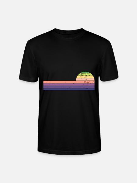Retro Horizontal Vintage Sunset - Stanley/Stella CRAFTER Unisex Organic T-Shirt - black
