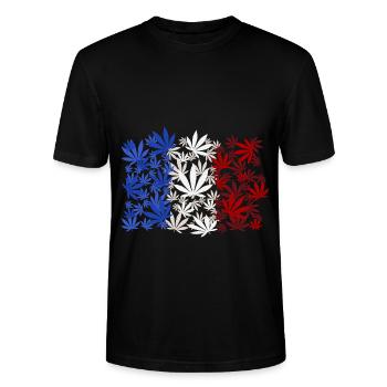France Fumer du cannabis - T-shirt bio CRAFTER Stanley Stella Unisexe - noir - Devant - Alina (178cm) & Michal (187cm)