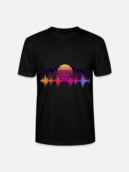 90er Synthwave Tontechniker Geschenk Soundwave - Stanley/Stella Unisex Bio-T-Shirt CRAFTER - Schwarz