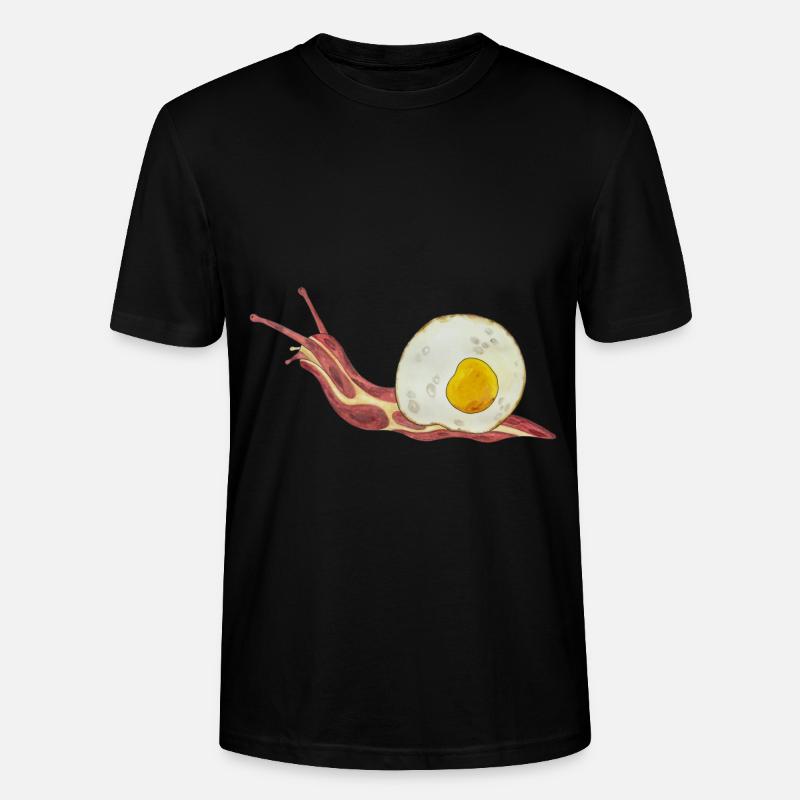 Baconschnecke Bacon and egg Spiegelei - Stanley/Stella Unisex Bio-T-Shirt CRAFTER - Schwarz