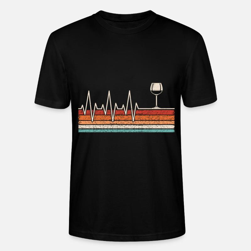Weinglas Herzschlag - Stanley/Stella Unisex Bio-T-Shirt CRAFTER - Schwarz