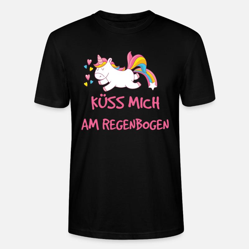 Küss mich am Regenbogen - Stanley/Stella Unisex Bio-T-Shirt CRAFTER - Schwarz