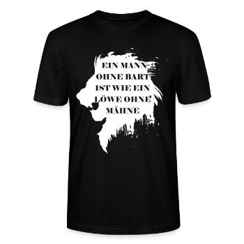 A man without a beard is like a lion without a mane - Stanley/Stella CRAFTER Unisex Organic T-Shirt - black - Front - Alina (178cm) & Michal (187cm)