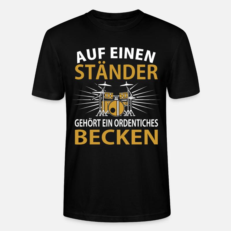Schlagzeug - Stanley/Stella Unisex Bio-T-Shirt CRAFTER - Schwarz