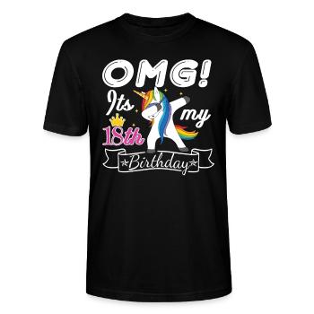 18. Geburtstag - Stanley/Stella Unisex Bio-T-Shirt CRAFTER - Schwarz - Vorne - Alina (178cm) & Michal (187cm)