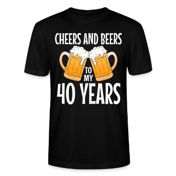 40. Geburtstag - Stanley/Stella Unisex Bio-T-Shirt CRAFTER - Schwarz - Vorne - Alina (178cm) & Michal (187cm)