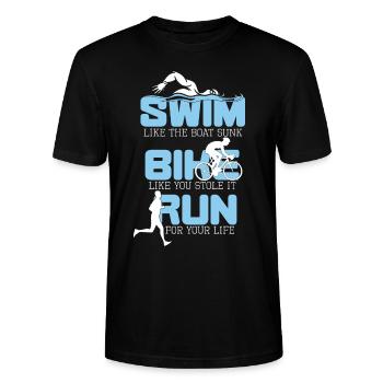 Triathlon - T-shirt bio CRAFTER Stanley Stella Unisexe - noir - Devant - Alina (178cm) & Michal (187cm)