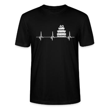 40. Geburtstag - Stanley/Stella Unisex Bio-T-Shirt CRAFTER - Schwarz - Vorne - Alina (178cm) & Michal (187cm)