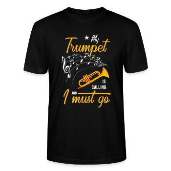 Trompete - Stanley/Stella Unisex Bio-T-Shirt CRAFTER - Schwarz - Vorne - Alina (178cm) & Michal (187cm)