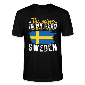 Schweden - Stanley/Stella Unisex Bio-T-Shirt CRAFTER - Schwarz - Vorne - Alina (178cm) & Michal (187cm)