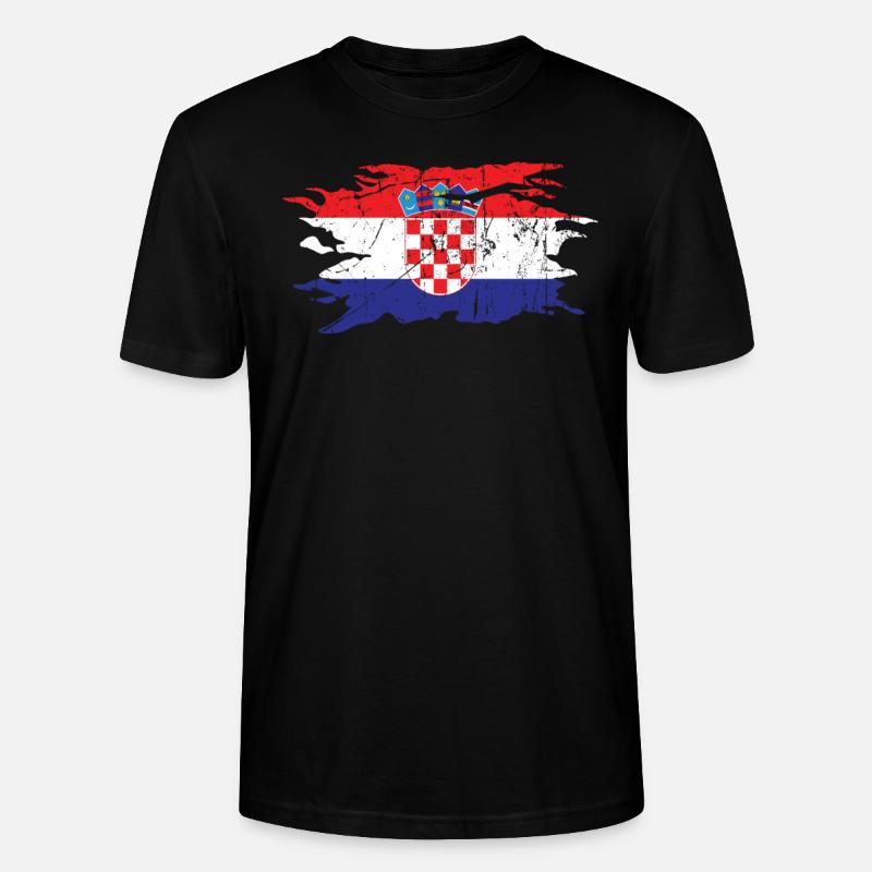 Kroatien - Stanley/Stella Unisex Bio-T-Shirt CRAFTER - Schwarz