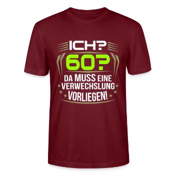 60e anniversaire - T-shirt bio CRAFTER Stanley Stella Unisexe - bordeaux - Devant - Alina (178cm) & Michal (187cm)