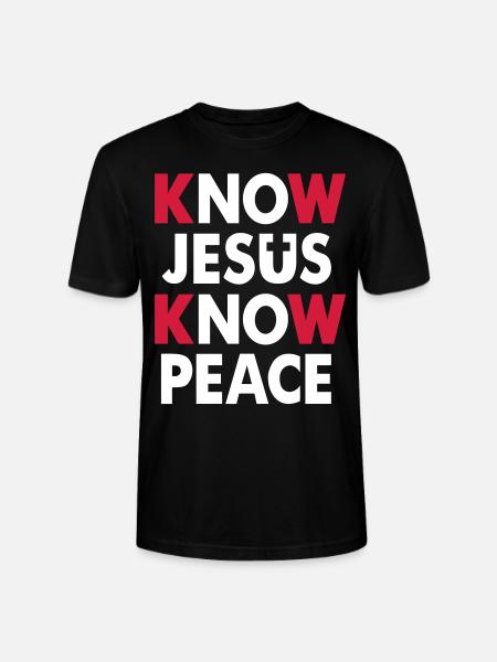 Know Jesus - Know Peace - Stanley/Stella CRAFTER Unisex Organic T-Shirt - black