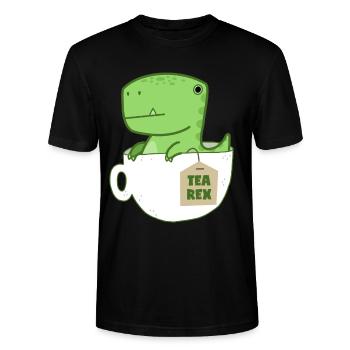 Tea Rex - Stanley/Stella Unisex Bio-T-Shirt CRAFTER - Schwarz - Vorne - Alina (178cm) & Michal (187cm)