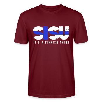 Finlande - T-shirt bio CRAFTER Stanley Stella Unisexe - bordeaux - Devant - Alina (178cm) & Michal (187cm)