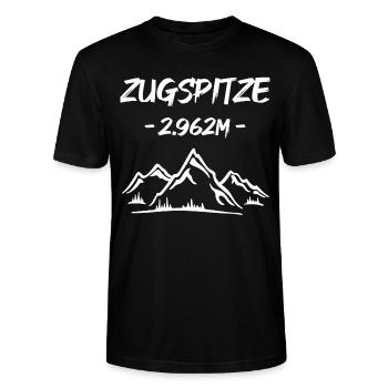 Zugspitze - 2.962m - - Stanley/Stella Unisex Bio-T-Shirt CRAFTER - Schwarz - Vorne - Alina (178cm) & Michal (187cm)