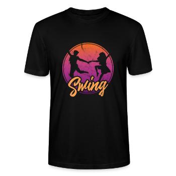 Swing - Stanley/Stella CRAFTER Unisex Organic T-Shirt - black - Front - Alina (178cm) & Michal (187cm)