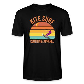 kite surf - T-shirt bio CRAFTER Stanley Stella Unisexe - noir - Devant - Alina (178cm) & Michal (187cm)