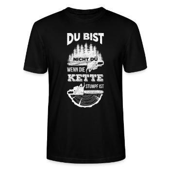 Forstwirt Waldarbeiter Geschenk f�r einen Holzf�ll - Stanley/Stella Unisex Bio-T-Shirt CRAFTER - Schwarz - Vorne - Alina (178cm) & Michal (187cm)