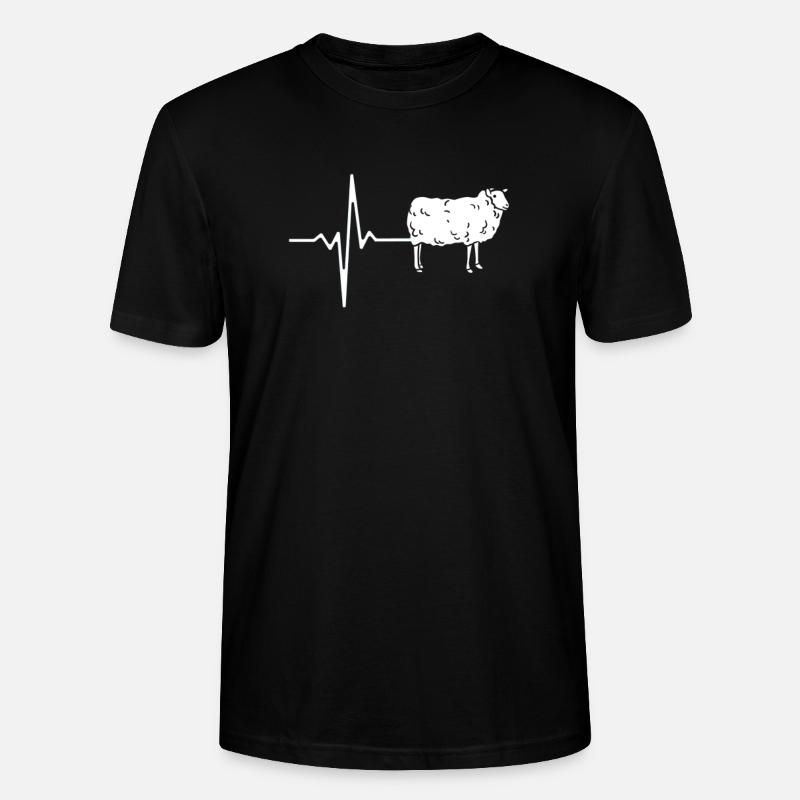 Herzschlag Schaf Schäfer Schafhirte - Stanley/Stella Unisex Bio-T-Shirt CRAFTER - Schwarz