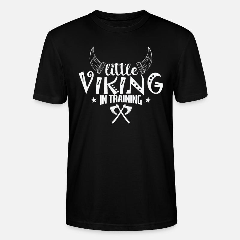 Little Viking in Training Wikinger - Stanley/Stella Unisex Bio-T-Shirt CRAFTER - Schwarz