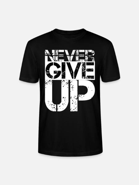 Never give up - Stanley/Stella Unisex Bio-T-Shirt CRAFTER - Schwarz