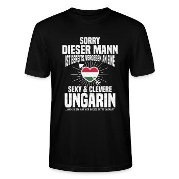 Ungarn Ungarn Geschenk Ungarn Geschenk Ungarn Lieb - Stanley/Stella Unisex Bio-T-Shirt CRAFTER - Schwarz - Vorne - Alina (178cm) & Michal (187cm)