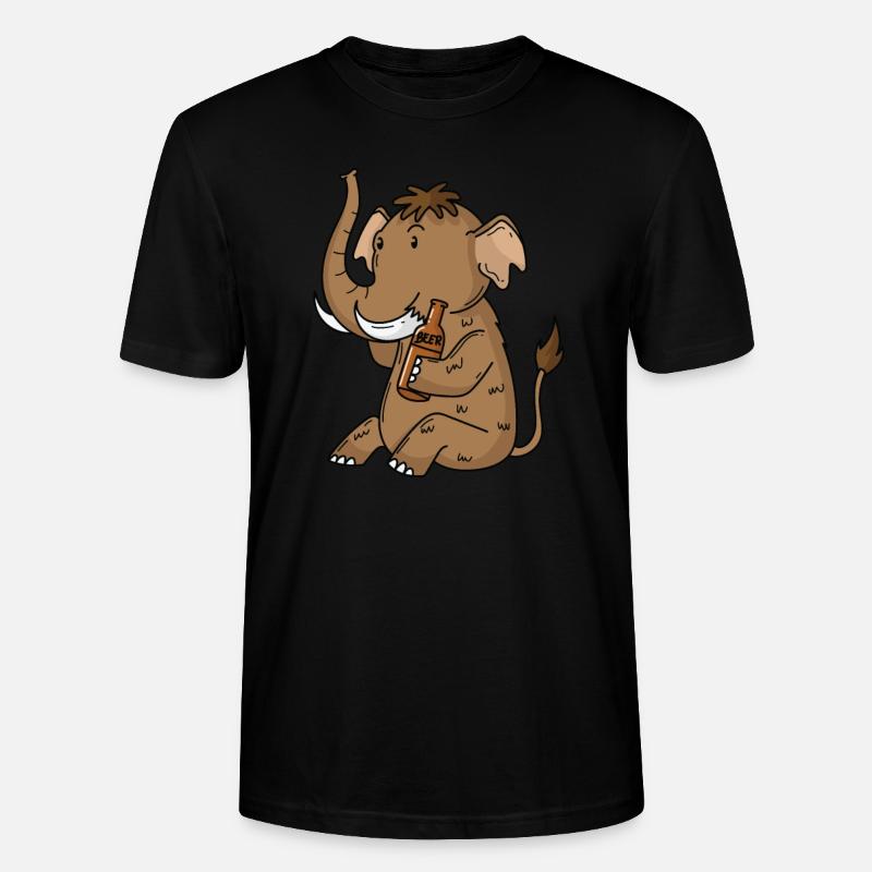 Mammut mit einem Bier - Stanley/Stella Unisex Bio-T-Shirt CRAFTER - Schwarz