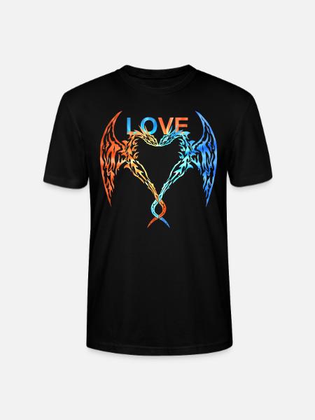 Dragon Love Fantasy - Stanley/Stella CRAFTER Unisex Organic T-Shirt - black