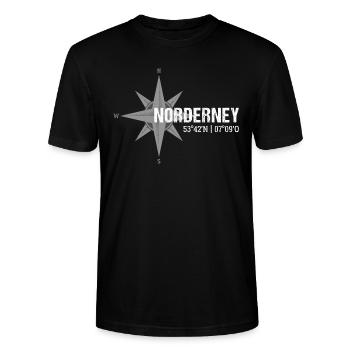 Norderney Koordinaten Kompass - Stanley/Stella Unisex Bio-T-Shirt CRAFTER - Schwarz - Vorne - Alina (178cm) & Michal (187cm)