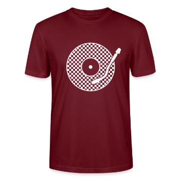Ska Vinyl Schallplatte Jazz Musikstil - Stanley/Stella Unisex Bio-T-Shirt CRAFTER - Burgunderrot - Vorne - Alina (178cm) & Michal (187cm)