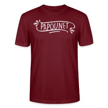 Papounet Humour Papa Cadeau - T-shirt bio CRAFTER Stanley Stella Unisexe - bordeaux - Devant - Alina (178cm) & Michal (187cm)
