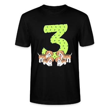 3. Geburtstag - Stanley/Stella Unisex Bio-T-Shirt CRAFTER - Schwarz - Vorne - Alina (178cm) & Michal (187cm)