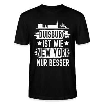 Duisburg - Stanley/Stella Unisex Bio-T-Shirt CRAFTER - Schwarz - Vorne - Alina (178cm) & Michal (187cm)