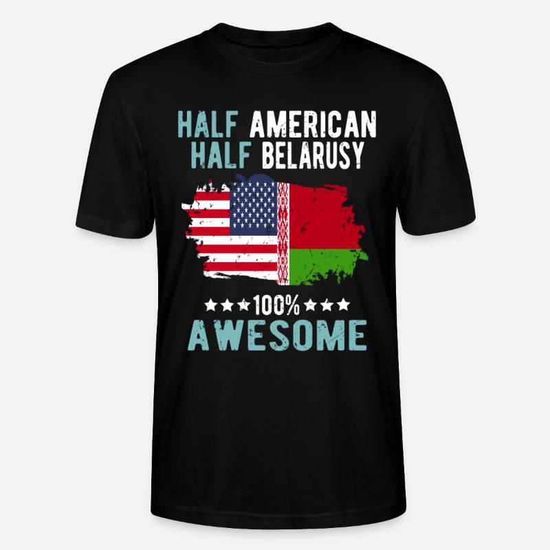 Halb Amerikaner Halb Belarusse - Stanley/Stella Unisex Bio-T-Shirt CRAFTER - Schwarz