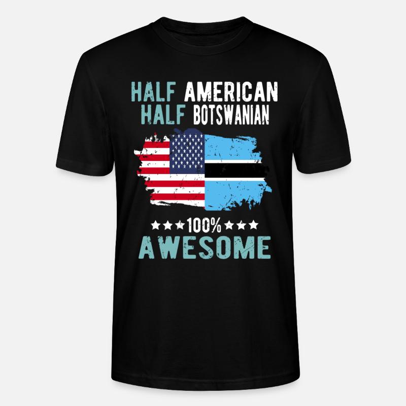 Halb Amerikaner Halb Batswana - Stanley/Stella Unisex Bio-T-Shirt CRAFTER - Schwarz