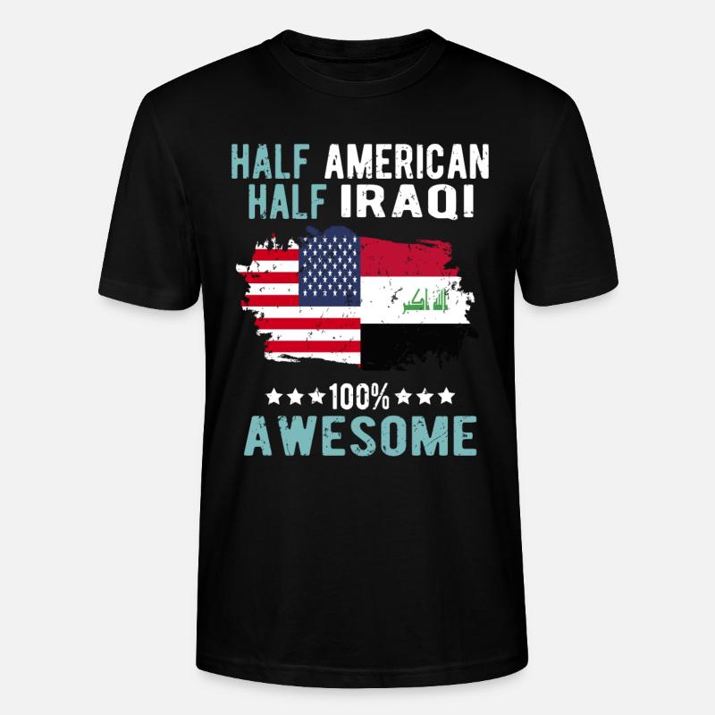 Halb Amerikaner Halb Iraki - Stanley/Stella Unisex Bio-T-Shirt CRAFTER - Schwarz