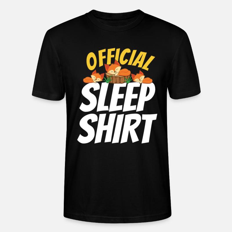 Nice sleeping Fox gift - Stanley/Stella CRAFTER Unisex Organic T-Shirt - black
