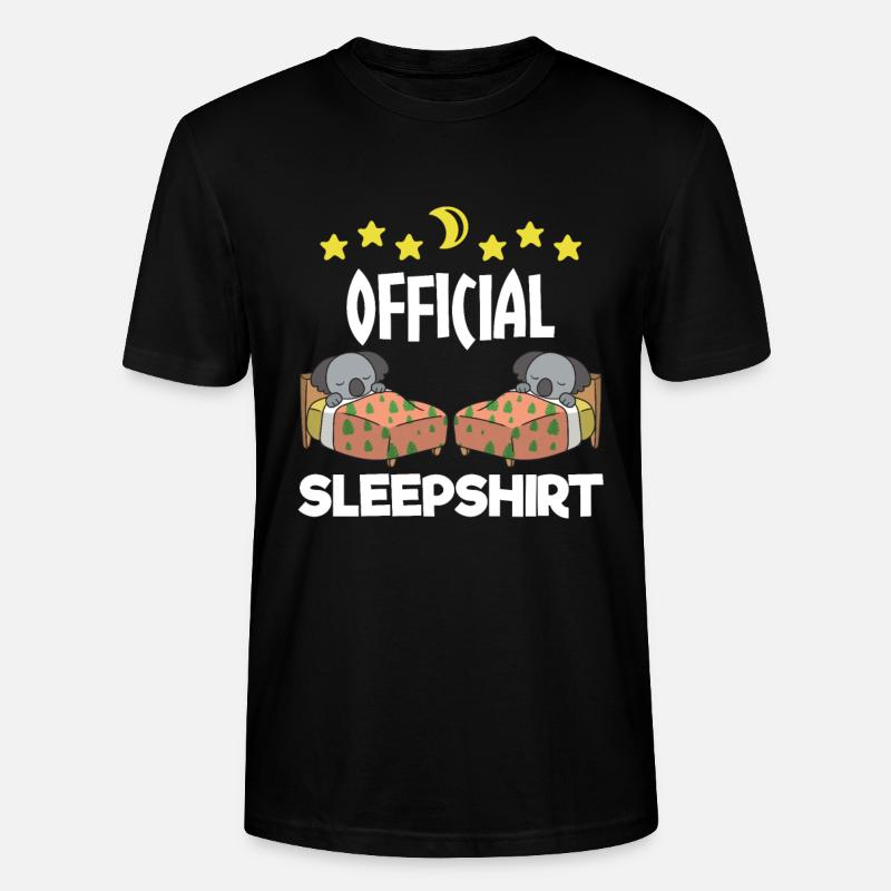 Nice Sleeping Koala Gift - Stanley/Stella CRAFTER Unisex Organic T-Shirt - black