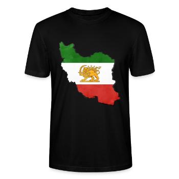 Lustige Iran Flagge Reise - Stanley/Stella Unisex Bio-T-Shirt CRAFTER - Schwarz - Vorne - Alina (178cm) & Michal (187cm)