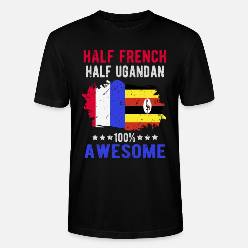 Moitié Français moitié ougandais - T-shirt bio CRAFTER Stanley Stella Unisexe - noir