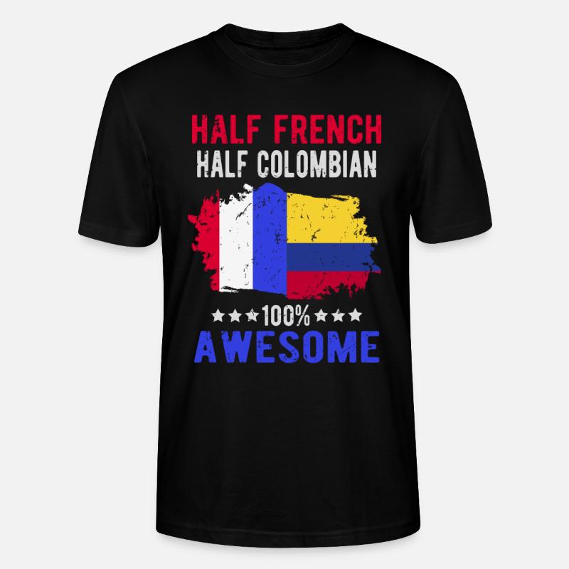 Moitié Français moitié colombien - T-shirt bio CRAFTER Stanley Stella Unisexe - noir