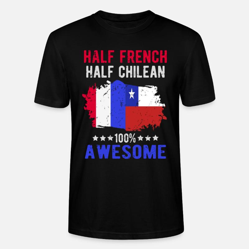 Moitié Français moitié chilien - T-shirt bio CRAFTER Stanley Stella Unisexe - noir