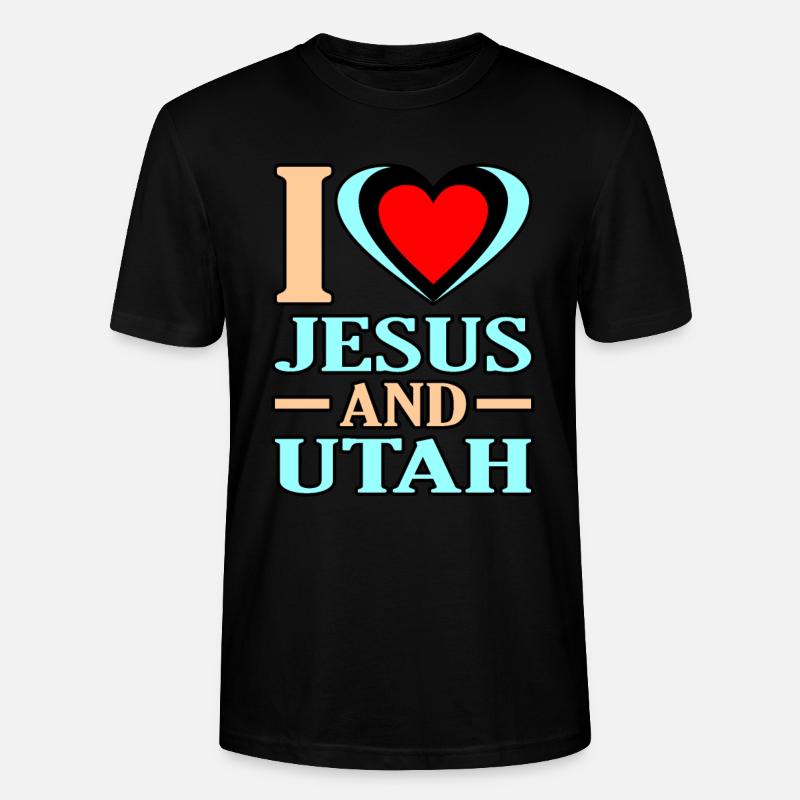 Liebe Jesus Und Utah Geschenk - Stanley/Stella Unisex Bio-T-Shirt CRAFTER - Schwarz