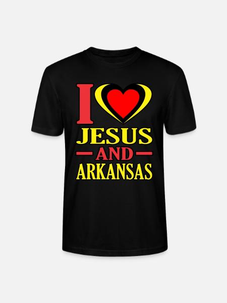 Love Jesus Arkansas Gift - Stanley/Stella CRAFTER Unisex Organic T-Shirt - black
