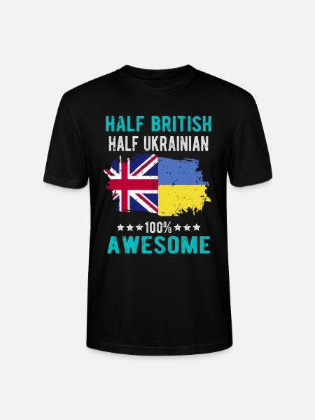 Halb Brite Halb Ukrainer - Stanley/Stella Unisex Bio-T-Shirt CRAFTER - Schwarz