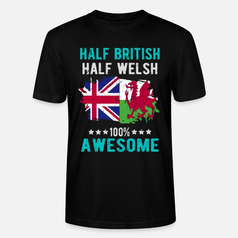Halb Brite Halb Waliser - Stanley/Stella Unisex Bio-T-Shirt CRAFTER - Schwarz