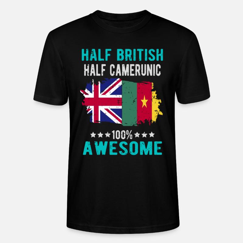 Halb Brite Halb Kameruner - Stanley/Stella Unisex Bio-T-Shirt CRAFTER - Schwarz